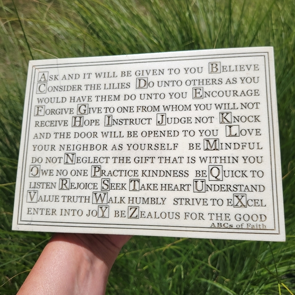 ABC's of Faith Marble ? Resin Plaque ~ Spirituality ~ Kindness ~ Positive Vibes - Picture 7 of 14